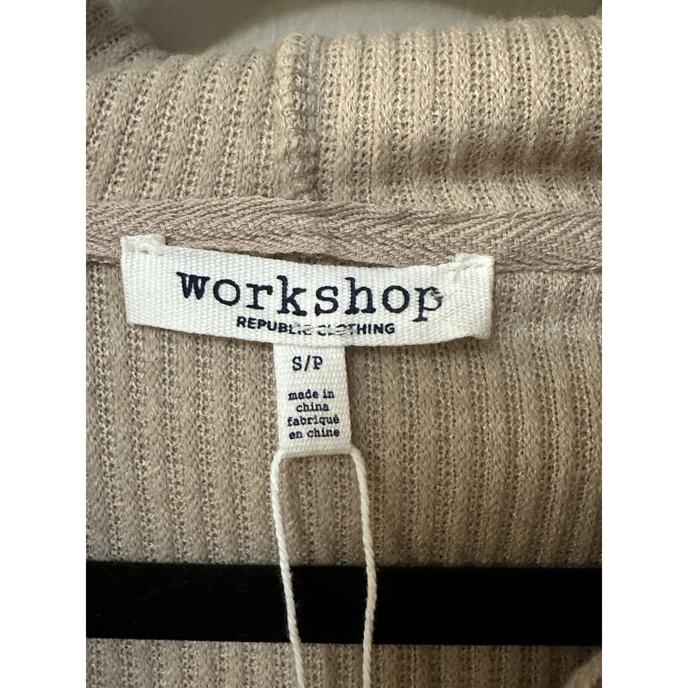 Workshop Republic Clothing Women's Faux Fur Zip Up Hoodie Size Small Tan Color - Picture 6 of 9